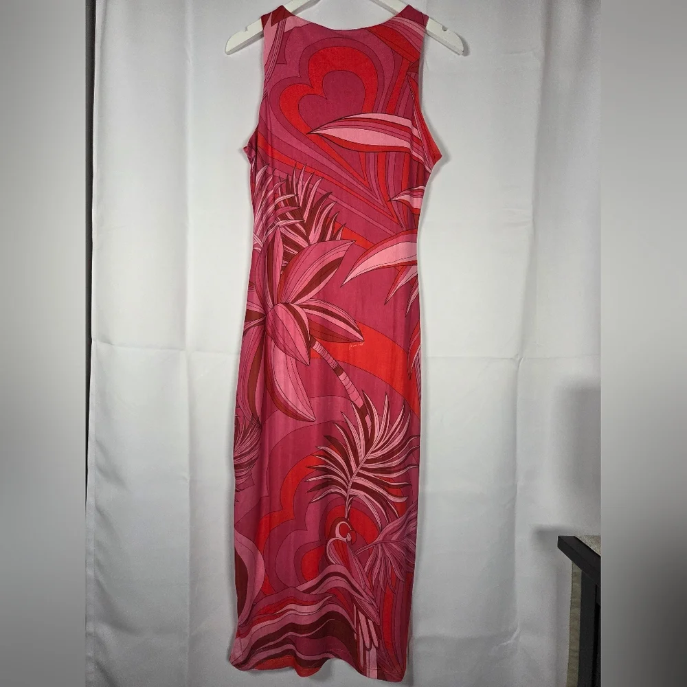 NWT Farm Rio Endless Summer Red Midi Tank Floral Mod Stretch Dress Size S $190 - Picture 5 of 12